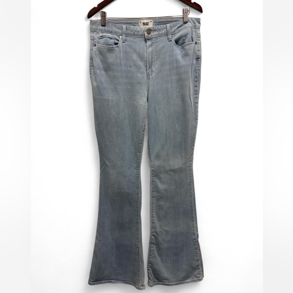 PAIGE Women's Light Gray Flare Jeans